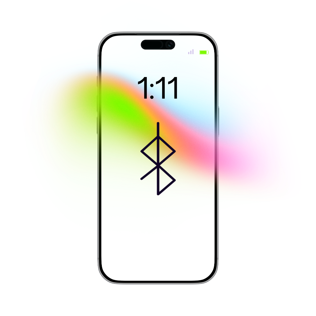 Phone lock screen with a mark beneath the clock
